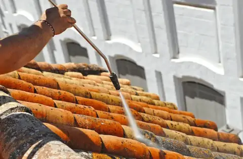 Démoussage de toiture à Ferrières
